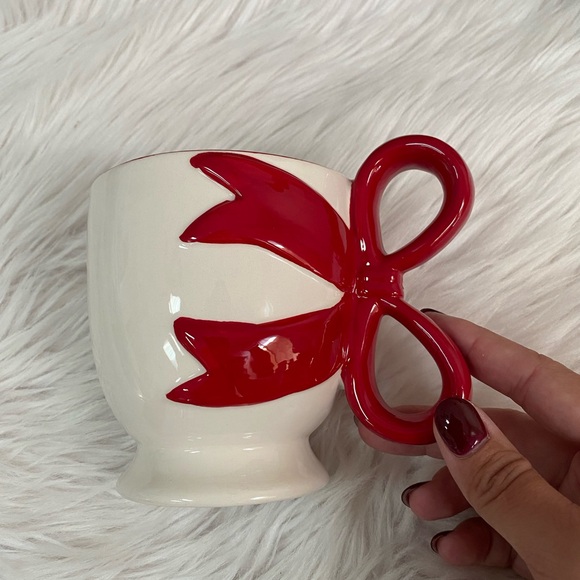 🎀 Bow Mugs | Christmas | Pink & Red | Set of 2 - Picture 4 of 9